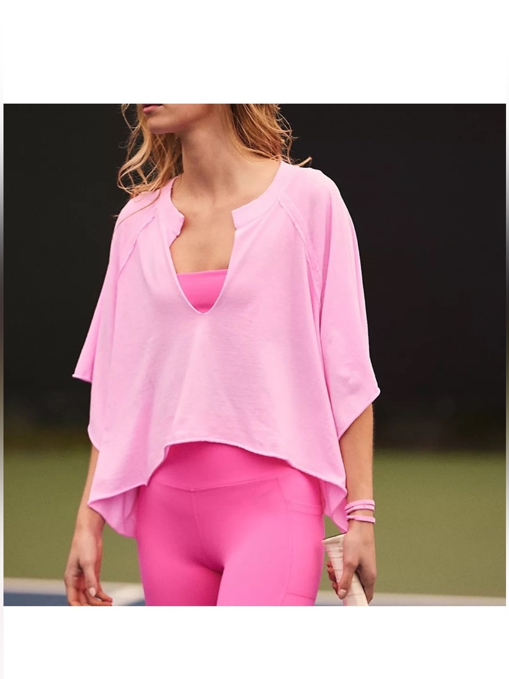 FREE PEOPLE  MOVEMENT REFLECT TEE IN HOT PINK
SMALL - Oversized